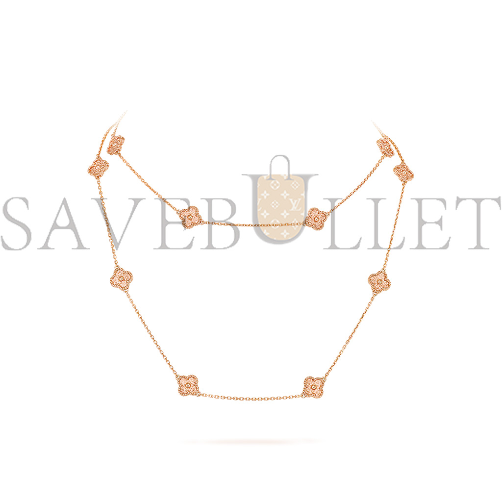 VAN CLEEF ARPELS SWEET ALHAMBRA LONG NECKLACE, 16 MOTIFS - ROSE GOLD  VCARO8DG00